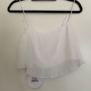 Princess Polly White Pleated Crop Top